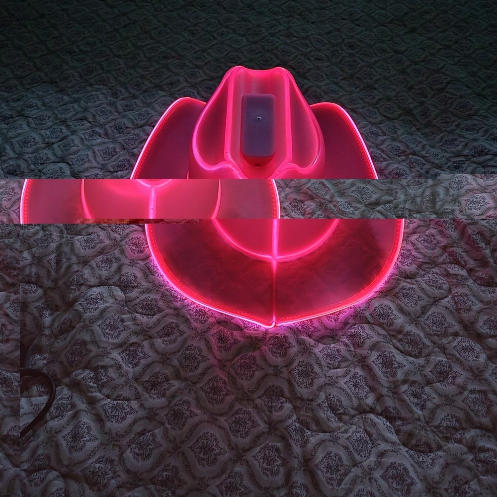Neon Cowboys Pink LED Cowboy Patry Hat, Bachelorette, Bachelor, Light Up Hat - Picture 15 of 16